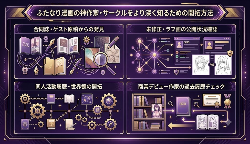 ふたなり漫画の神作家や人気サークルをより深く知るための開拓方法