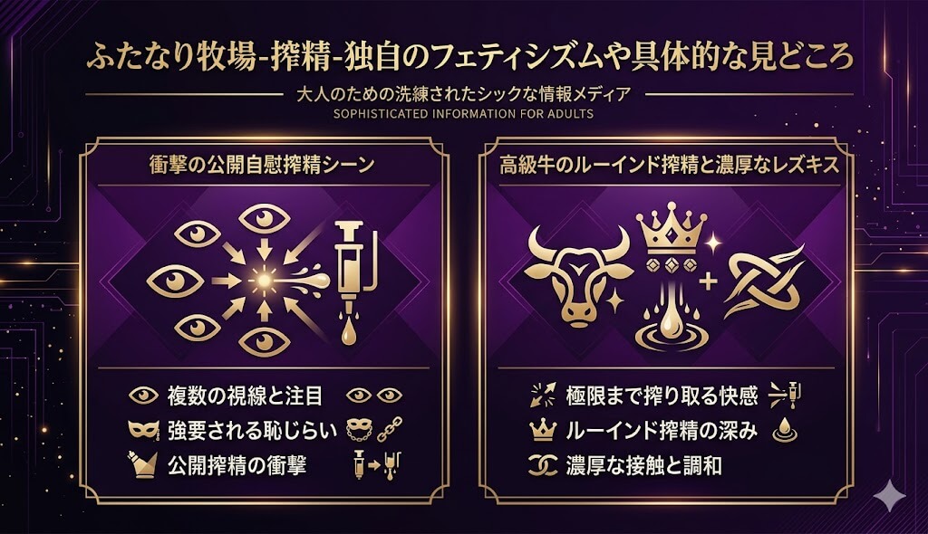『ふたなり牧場-搾精-』の公開自慰搾精や高級牛のルーインドプレイの見どころ