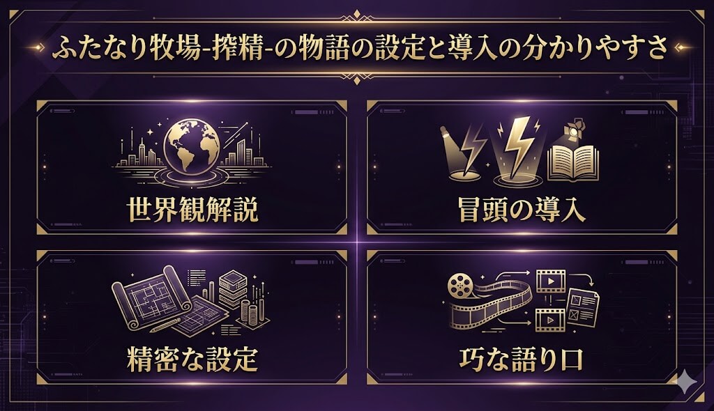 『ふたなり牧場-搾精-』のちんぽ牛の説明から始まる物語の設定と導入
