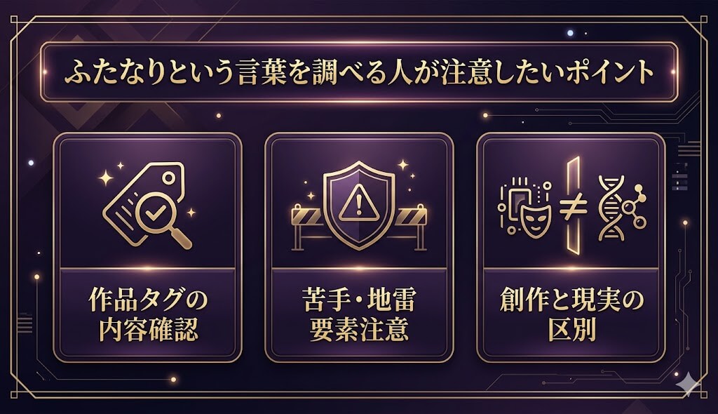 ふたなりを調べる人が注意したいポイントを解説するイメージ画像