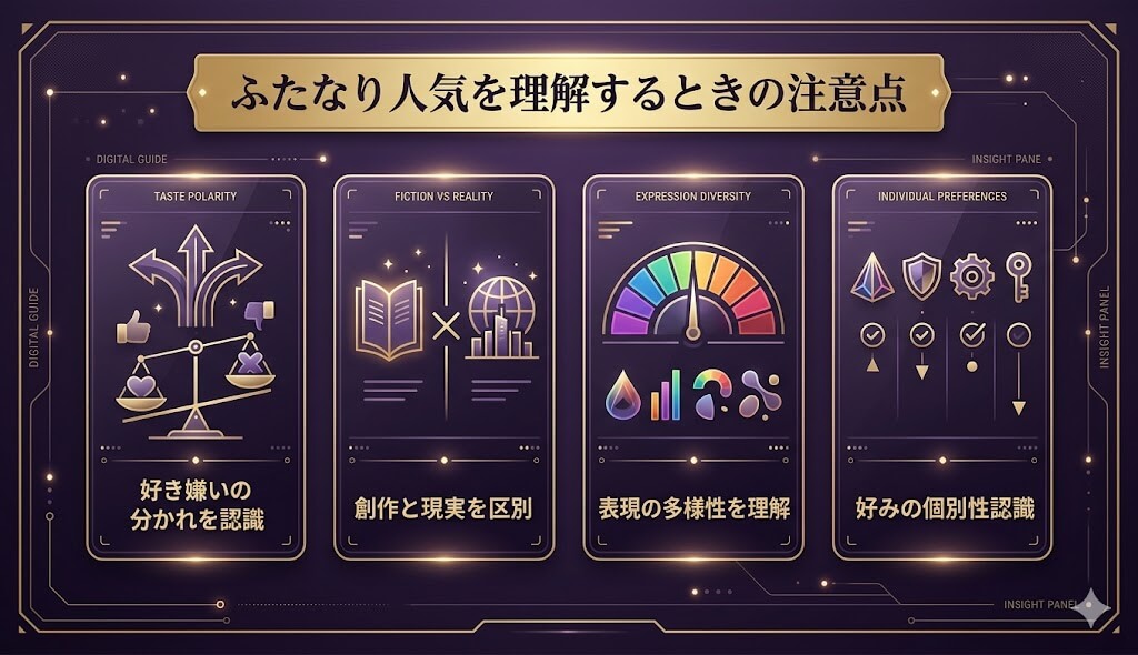 ふたなり人気を理解するときの注意点を解説するイメージ画像